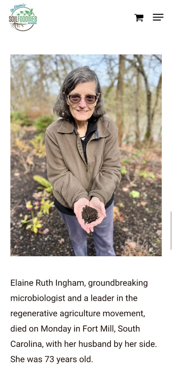 Dr. Elaine was a pioneer and a fearless voice for the unseen and uncelebrated life in soil that sustains this planet. Her work has transformed forever our understanding and relationship with Mother Soil, empowering farmers, scientists, land stewards and citizens to care for soil