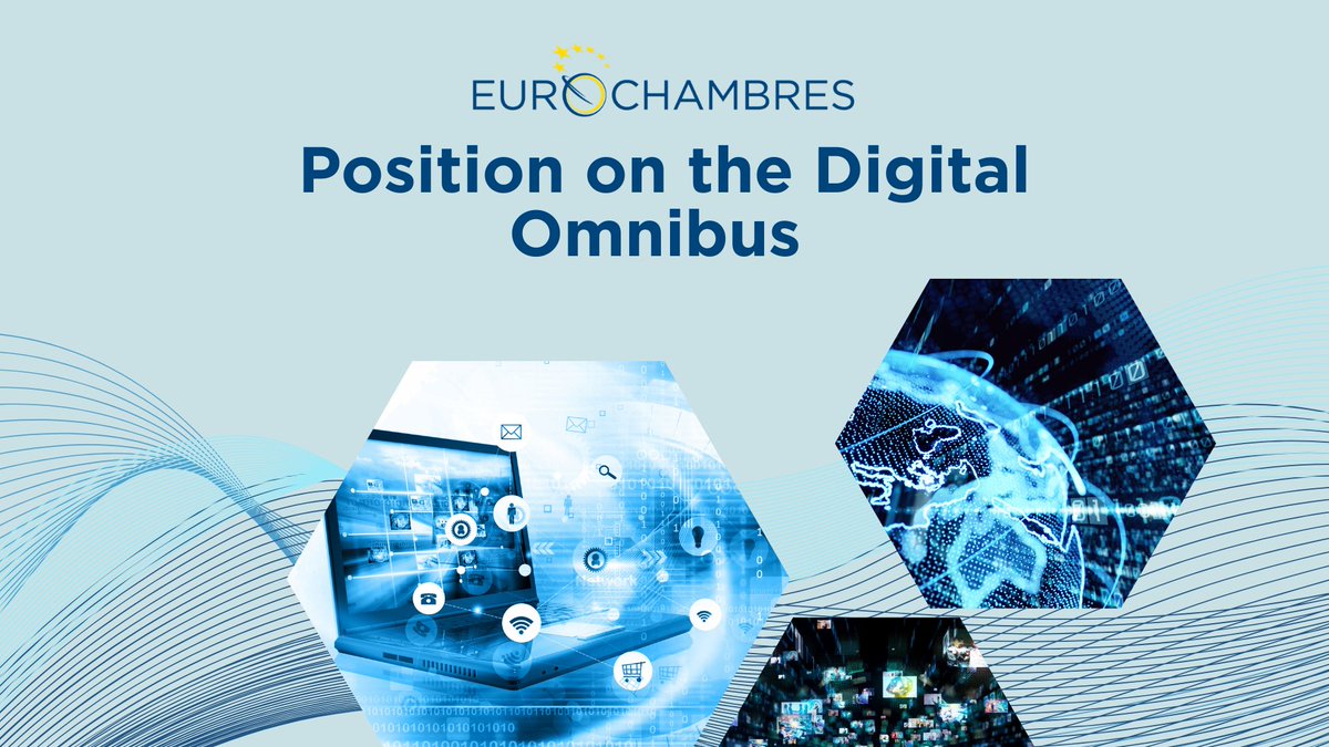 Eurochambres's tweet image. The Digital Omnibus could tidy up the #EUDigitalRulebook, but only if it tackles real burdens. ✅Positive #GDPR &amp;amp; #DataAct tweaks, but removing #PlatformToBusiness weakens SME protections. On #AIAct, businesses need time &amp;amp; legal certainty.
Our position➡️bit.ly/PositionDigita…