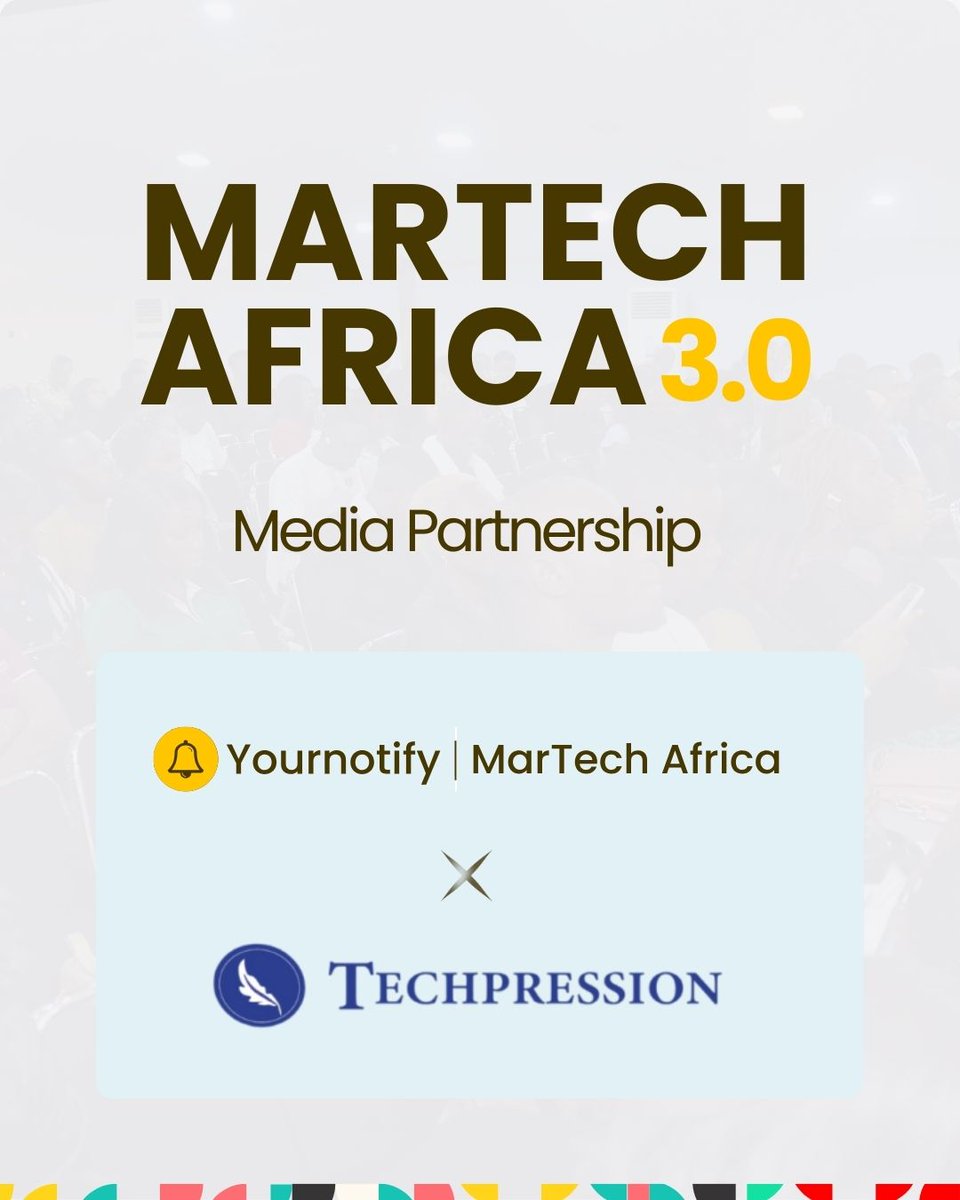 martechafrica's tweet photo. We’re excited to announce Techpression as an official Media Partner for MarTech Africa 3.0! 🎉

📅 February 28, 2026
🔗 Register: https://t.co/q1uoXksx56

Stay tuned for exclusive updates &amp; expert insights!

#MarTechAfrica #Techpression #MediaPartner #MarketingTechnology #Africa https://t.co/9WWsYLFVr7