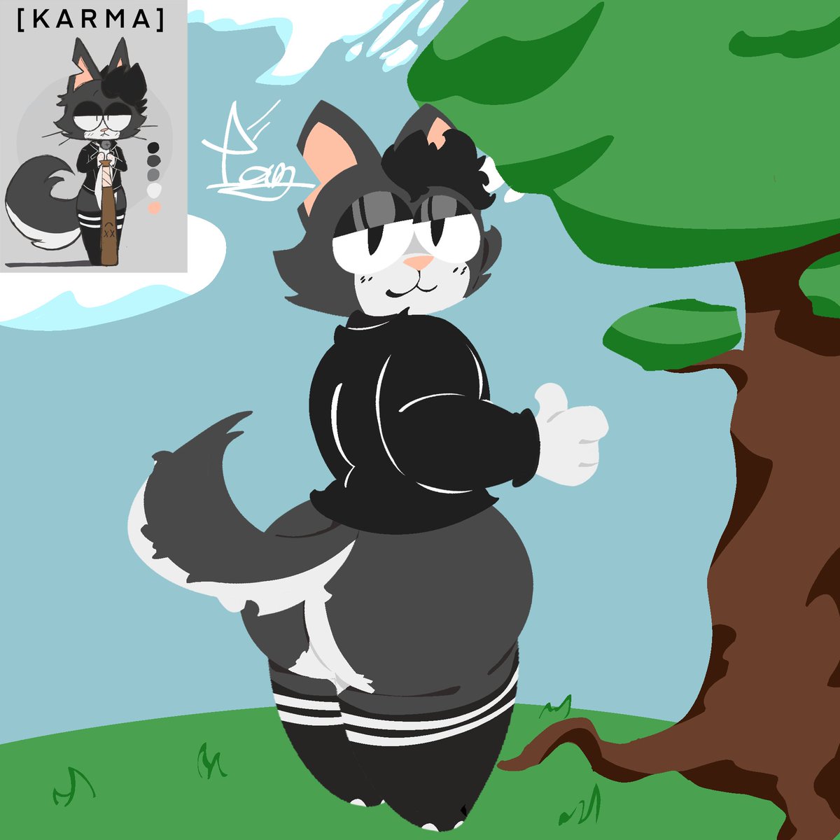 Drawing <a href="/karma143555/">Karma14355 | Commissions OPEN</a> :3333
This mf give me garfield vibes-