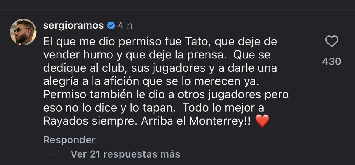 “Que se dedique al club, sus jugadores y a darle una alegría a la afición”

Cada palabra de Sergio Ramos es un vergazo directo en la cara del Tato Noriega y toda la directiva.