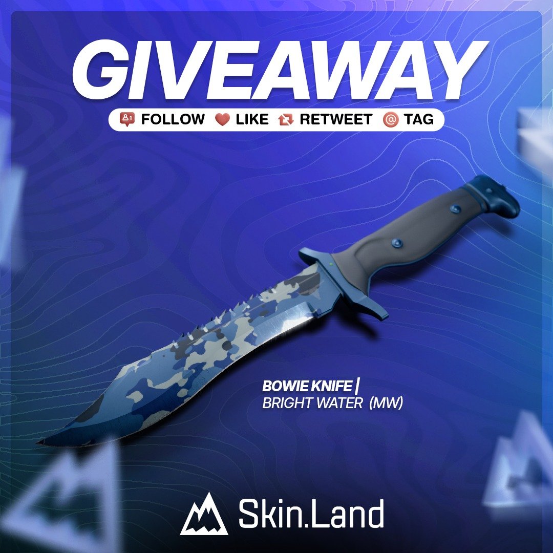🎁 Bowie Knife | Bright Water MW ($100)

➡️ TO ENTER:

✅ Follow me &amp; <a href="/SkinLand_market/">Skin.Land</a>
✅ Retweet
✅ Tag 2 friends

⏰ Giveaway ends in 7 days!