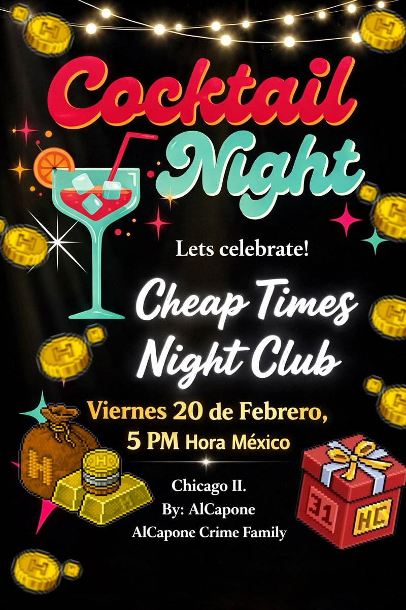 ¿Cansado de la rutina? Ven a una velada donde el whisky fluye tanto como la ambición.🍸
Cheap Times Night Club abre nuevamente sus puertas para una noche de etiqueta, hielos y baile. 🎶🕺🕋

🗓 Viernes 20 de Febrero
🕡 17:00 MX 18:00 COL 20:00 CH
📍Chicago, IL.