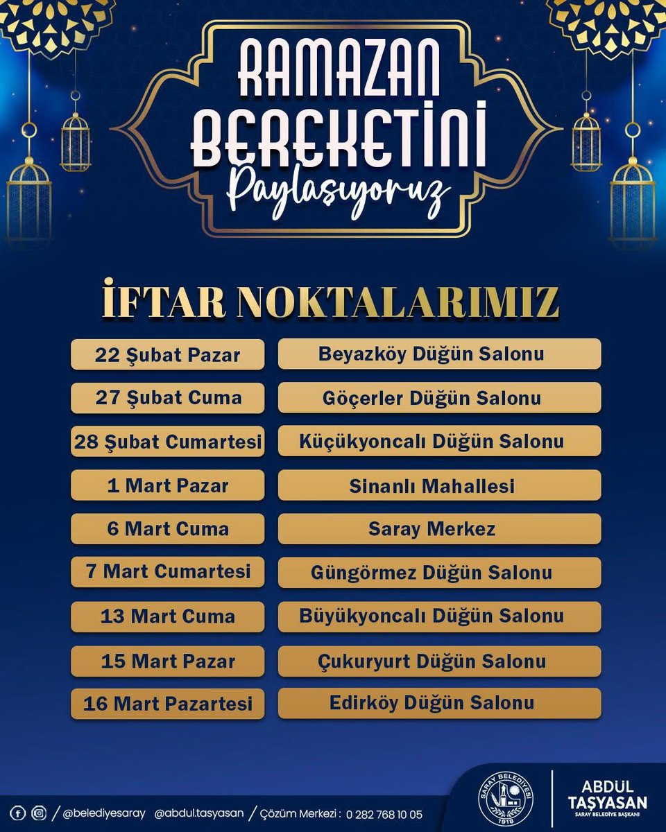 Saray Belediyesi tweet media