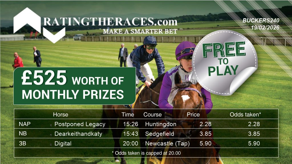 Buckers240's tweet photo. My selections for the @RatingTheRaces NAP Comp are in!

Postponed Legacy @ 15:26
Dearkeithandkaty @ 15:43
Digital @ 20:00

FREE ENTRY. WIN PRIZES

#RTRNaps

Enter here: https://t.co/HrbRglB5v3 https://t.co/ldrGd4zeb0
