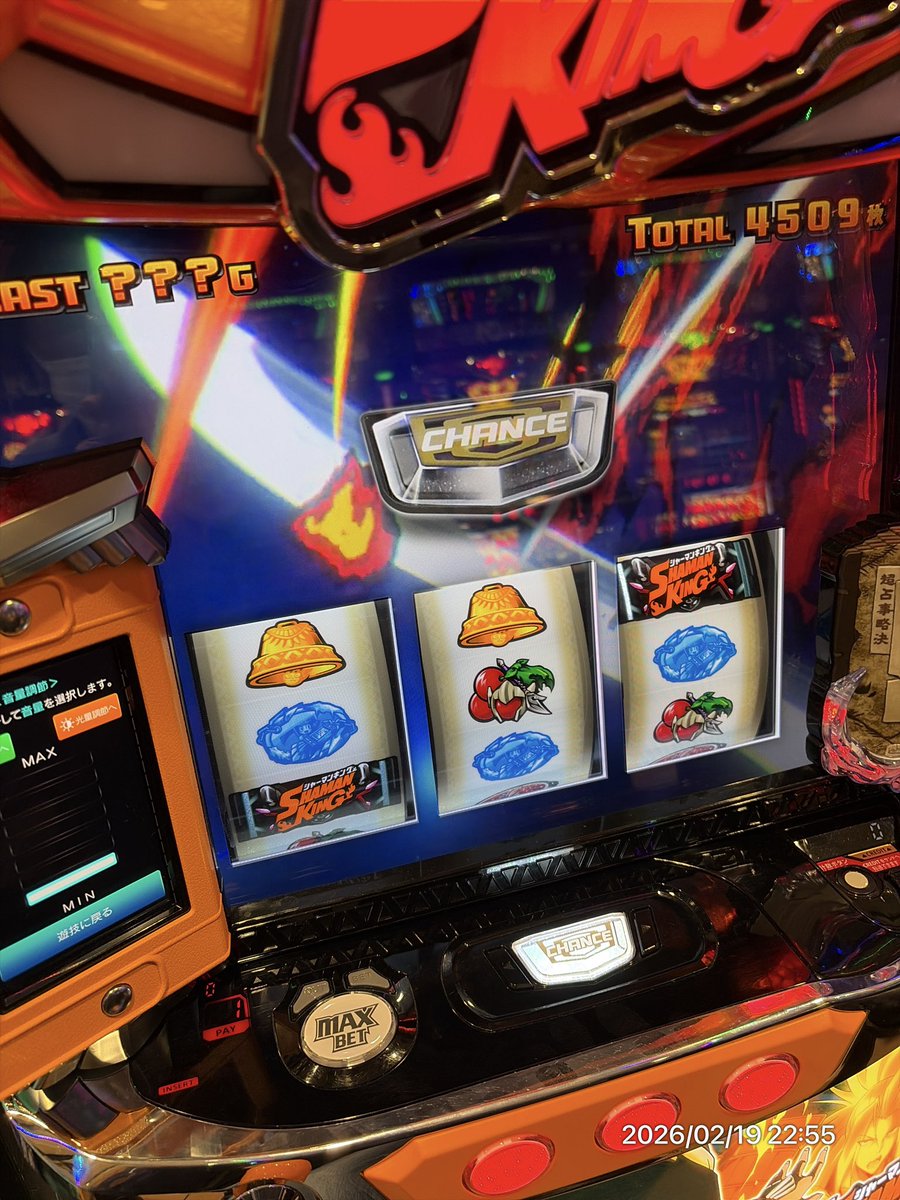 シャーマンキング56確 投資3450枚 回収4533枚 20時過ぎて現金投資して