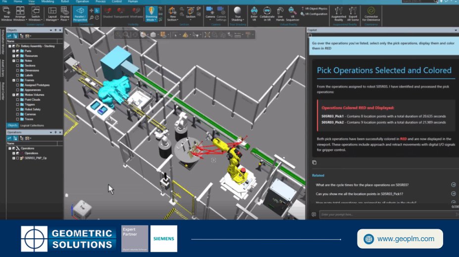 GeomSolutions's tweet photo. From robot setup to commissioning, #AI Copilot simplifies complex #Simulation workflows using natural language interaction and intelligent analysis. Learn how it can work for you: https://t.co/Kf49m2xhtc. 

#Robotics #ManufacturingSimulation #AICopilot #DigitalManufacturing https://t.co/KVDRQKFYZa