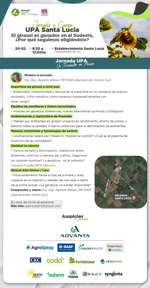 AapreMDQFangio's tweet photo. 👩‍🌾¡Ya estamos listos para la #UPA #GIRASOL!
¡Nos vemos mañana! 👨‍🌾
https://t.co/8FGnDNYwyH 
📍Estancia Santa Lucía, Chapadmalal   
🗓️20/2
⏰8:00 - 13:00 https://t.co/bV9hmSgziM