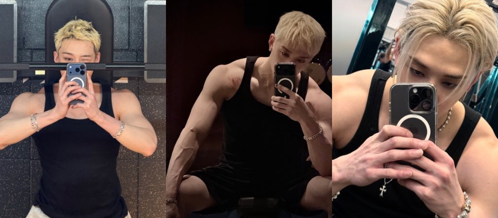 the holy trinity of his gym selfies
