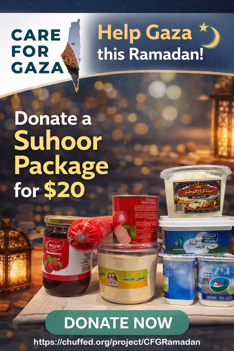 This Ramadan, families in Gaza are struggling to secure even a simple Suhoor.

For just $20, you can provide a full Suhoor package that helps a family begin their fast with food and dignity.

Donate today:
chuffed.org/project/cfgram…
