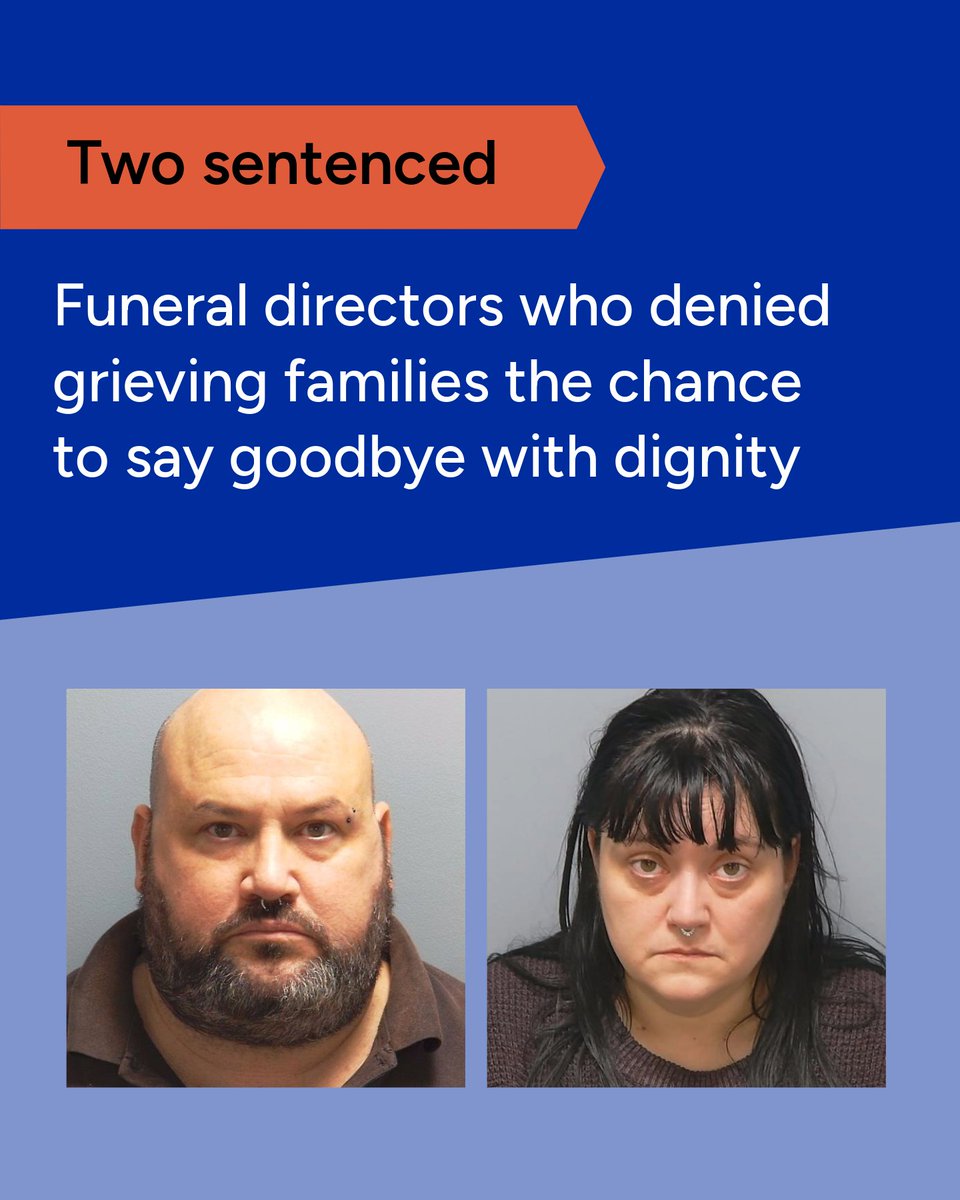 CPSUK's tweet photo. Fraudulent funeral directors Richard Elkin and Hayley Bell abused their position of trust when they denied grieving families the chance to say goodbye with dignity. Read what one of our Senior Crown Prosecutors had to say about this harrowing case here https://t.co/fzXlFK6WrV https://t.co/MBHldlHNrg