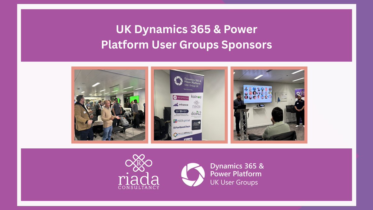 💜 Riada Consultancy are Proud Sponsors! 💜

We are thrilled to announce that Riada Consultancy is sponsoring this year’s <a href="/d365ppuguk/">UK Dynamics 365 & Power Platform User Groups</a>.