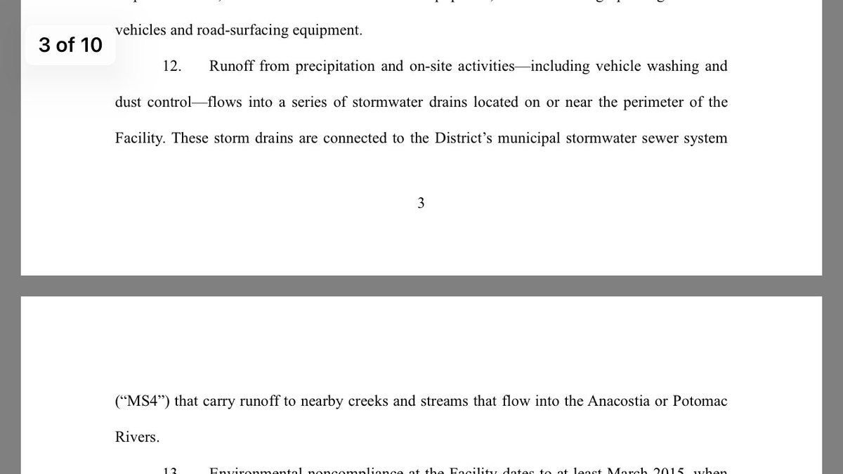 Fort Myer Construction which is repairing the interceptor and has been working in DC for 50+ years got hit with numerous lawsuits like this one for washing trucks and letting the water go in the drain, and discriminatory hiring