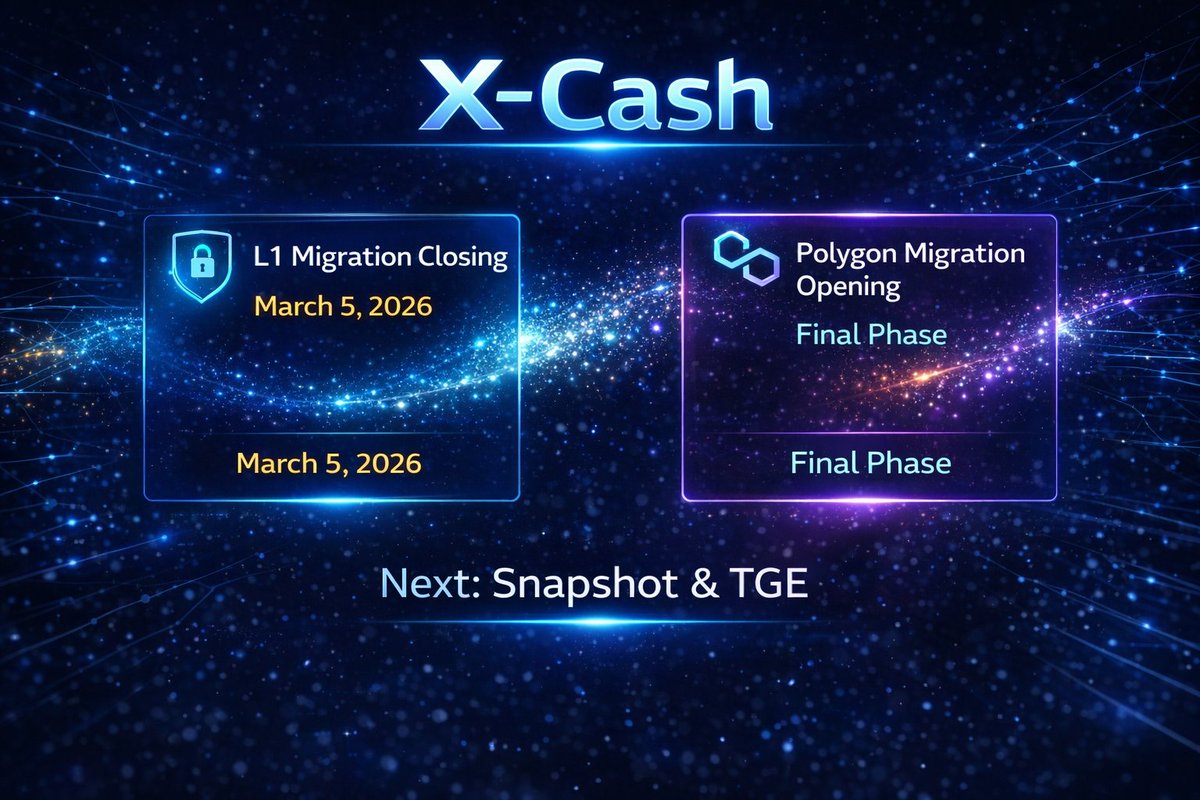 XcashTech's tweet image. X-Cash Migration Update

We are entering the final phase of the migration process.

Please read carefully — important dates ahead. 👇