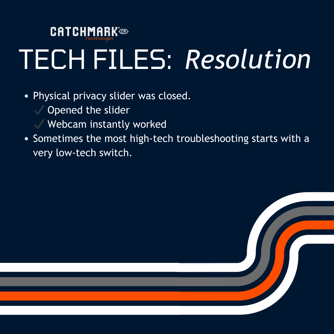 CatchMarkIT's tweet photo. Tech Files: The Resolution
Mystery solved! 
#CatchMarkTechnologies #TechFiles #ITSupport #WeHelpPeopleSolveProblems https://t.co/ENqno867Ka