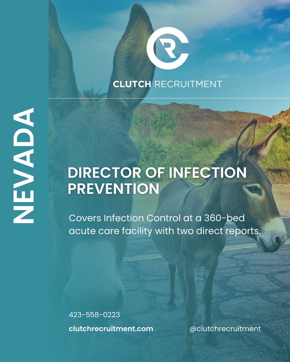 ClutchREC's tweet photo. 📣 Hiring: Director of Infection Prevention (Nevada) — reporting to the CNO, leading an IP program at an about 350-bed acute care facility with a ~300+ daily census. 

https://t.co/v7MkqrR7G6
#ClutchRecruitment #JobOpening #InfectionPrevention #NVjobs #Nevada https://t.co/G2V08ORR2o