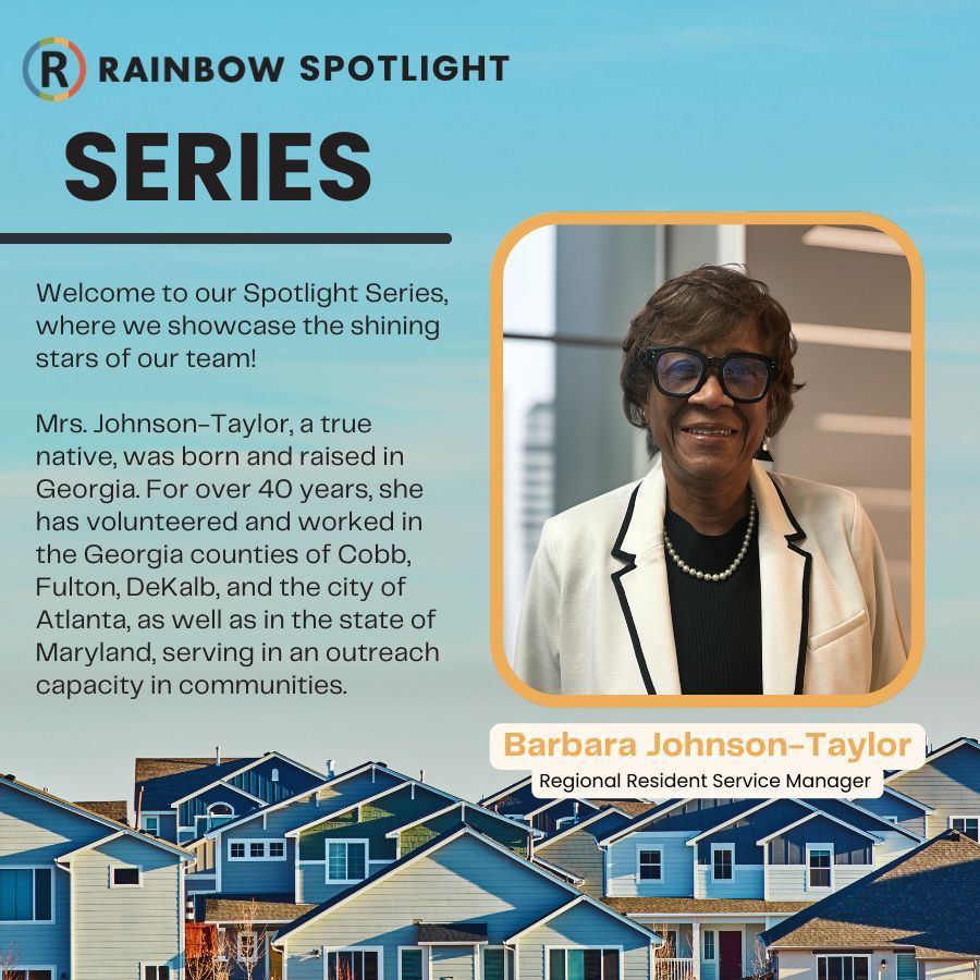 We are proud to highlight Barbara Johnson-Taylor, Regional Resident Service Manager. Her dedication to strengthening communities and uplifting others reflects the core values here at Rainbow Housing and the impact one passionate leader can make. #liftinglives #wearerainbow
