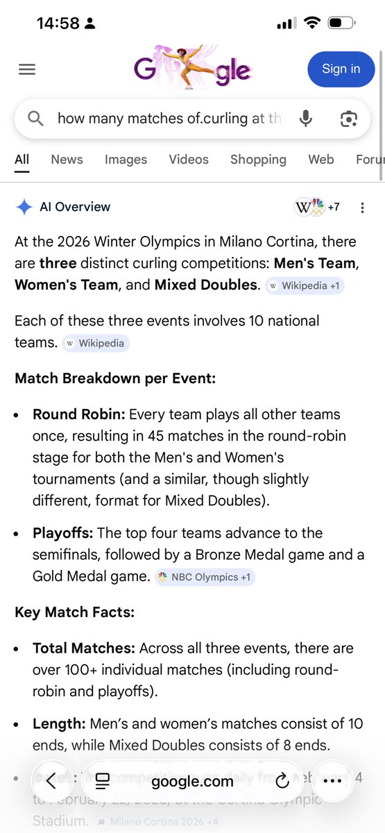 Curling 💤 144 matches taking 2.5 - 3 hours = 360 bastard hours 📺 🔨 and they couldn’t even show the women’s figure skating still <a href="/BBCSport/">BBC Sport</a>