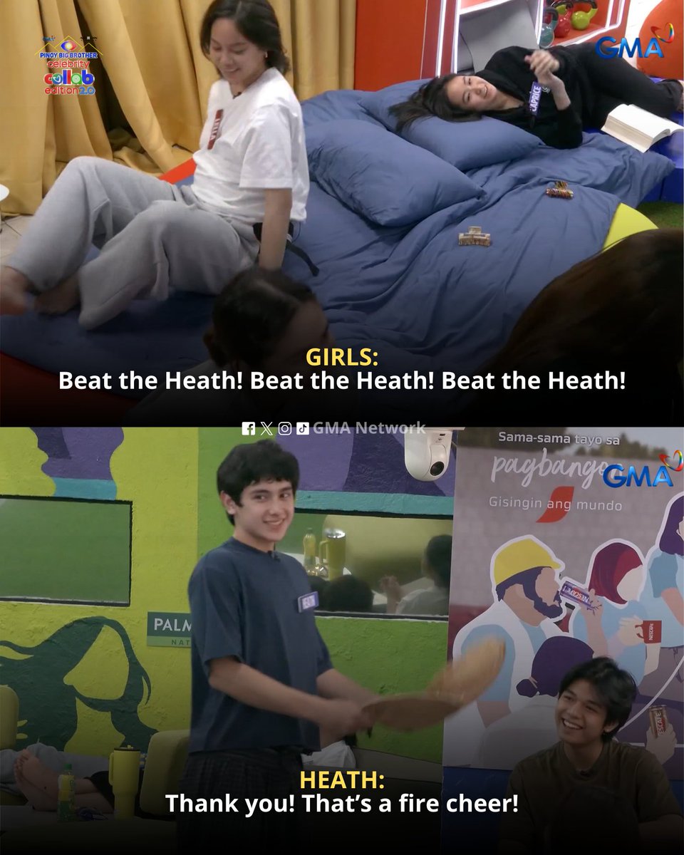 Beat the Heath! ✊🏻🔥

Watch #GMAPBBCollab on weeknights at 9:40 PM, Saturdays at 6:15 PM, and Sundays at 10:05 PM on GMA Network. 

For PBB All-Access Livestream, visit: GMANetwork.com/PBBLivestream

#PBBCollab20WorthThePaypay