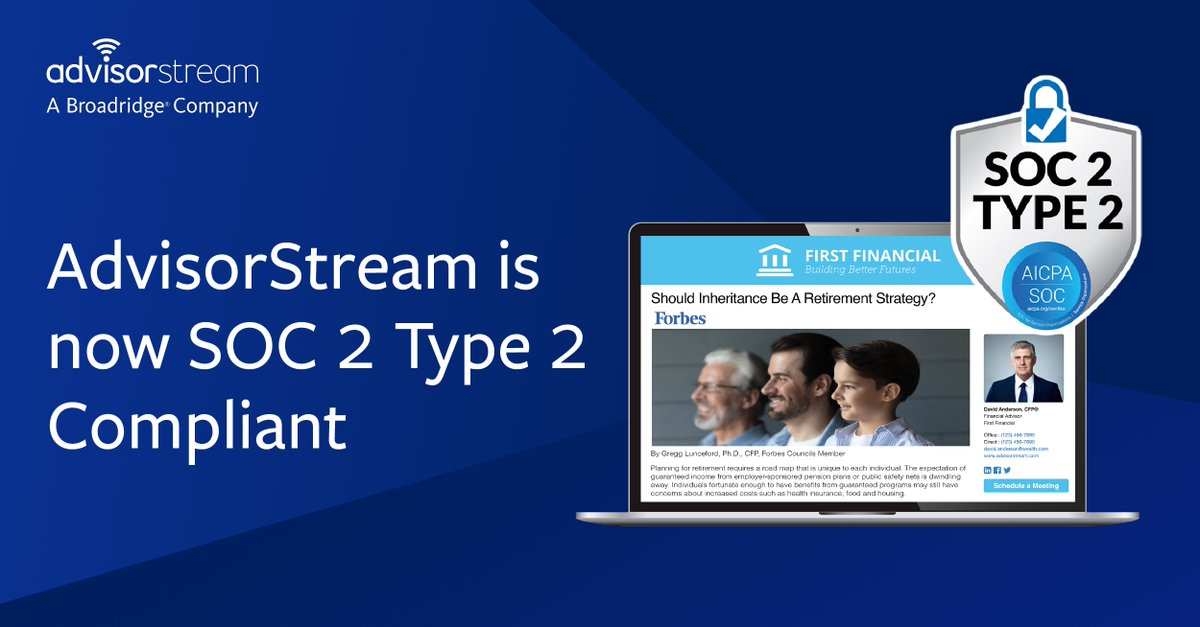 It’s official: AdvisorStream is now SOC 2 Type 2 compliant.

This isn't just a badge, it's a testament to our team's dedication to maintaining the highest standards for data security and privacy over the long term.