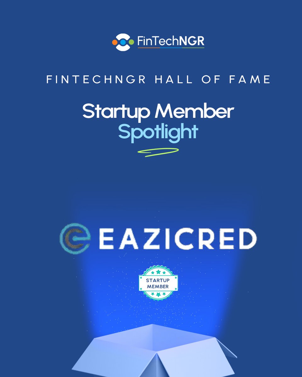 fintechngr's tweet photo. We are thrilled to feature @CredEazi  Limited, one of our Startup Members, in FintechNGR’s Hall of Fame this month.
The FintechNGR Hall of Fame is our monthly spotlight celebrating member organizations making an impact across Nigeria’s fintech ecosystem.

#FintechNGR #HallOfFame https://t.co/IWO83cZHRL