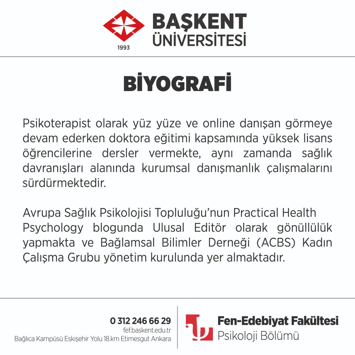 Baskent U. Psikoloji tweet media