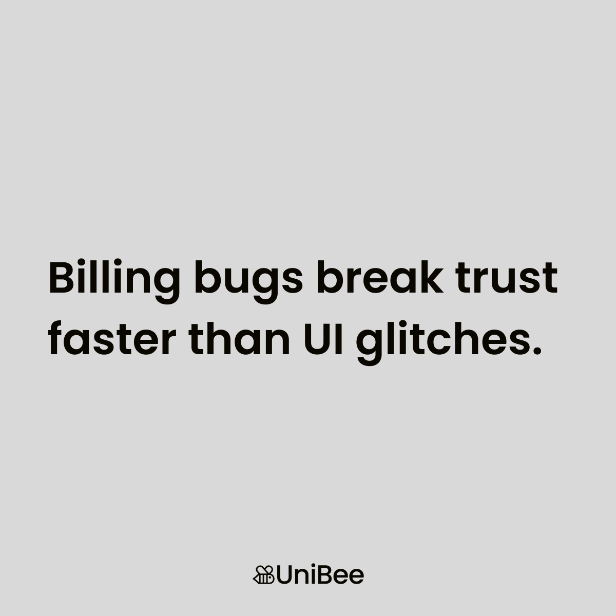 UniBee_Billing's tweet photo. Technical debt in billing hits harder than product bugs.

A UI bug annoys a user.
A billing error breaks trust, triggers support, and can cost revenue.

Common billing debt:
- Manual workarounds for edge cases
- Complex subscription rules hard to change
- Inconsistent invoices across plans or regions
- Multi-gateway and tax logic scattered across systems

Every patch adds risk, while every workaround slows growth → teams end up firefighting instead of innovating.

UniBee centralizes subscriptions, usage-based plans, and payments making billing changes safe, fast, and predictable.

So your team can experiment, scale, and keep trust intact.

Where does billing debt slow you down the most today?