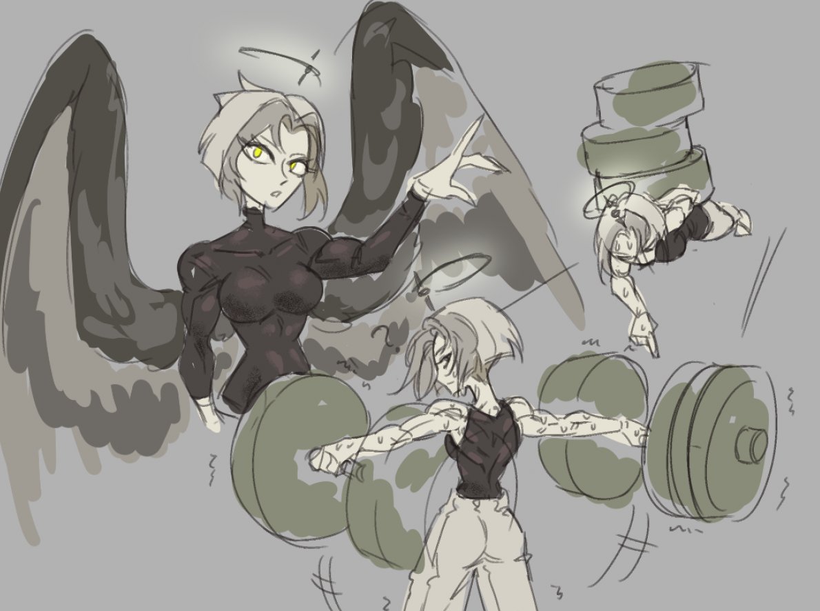 wanted to get this out of my system "Muscle mommy Lute"

#HazbinHotel #HazbinhotelLute #Lute