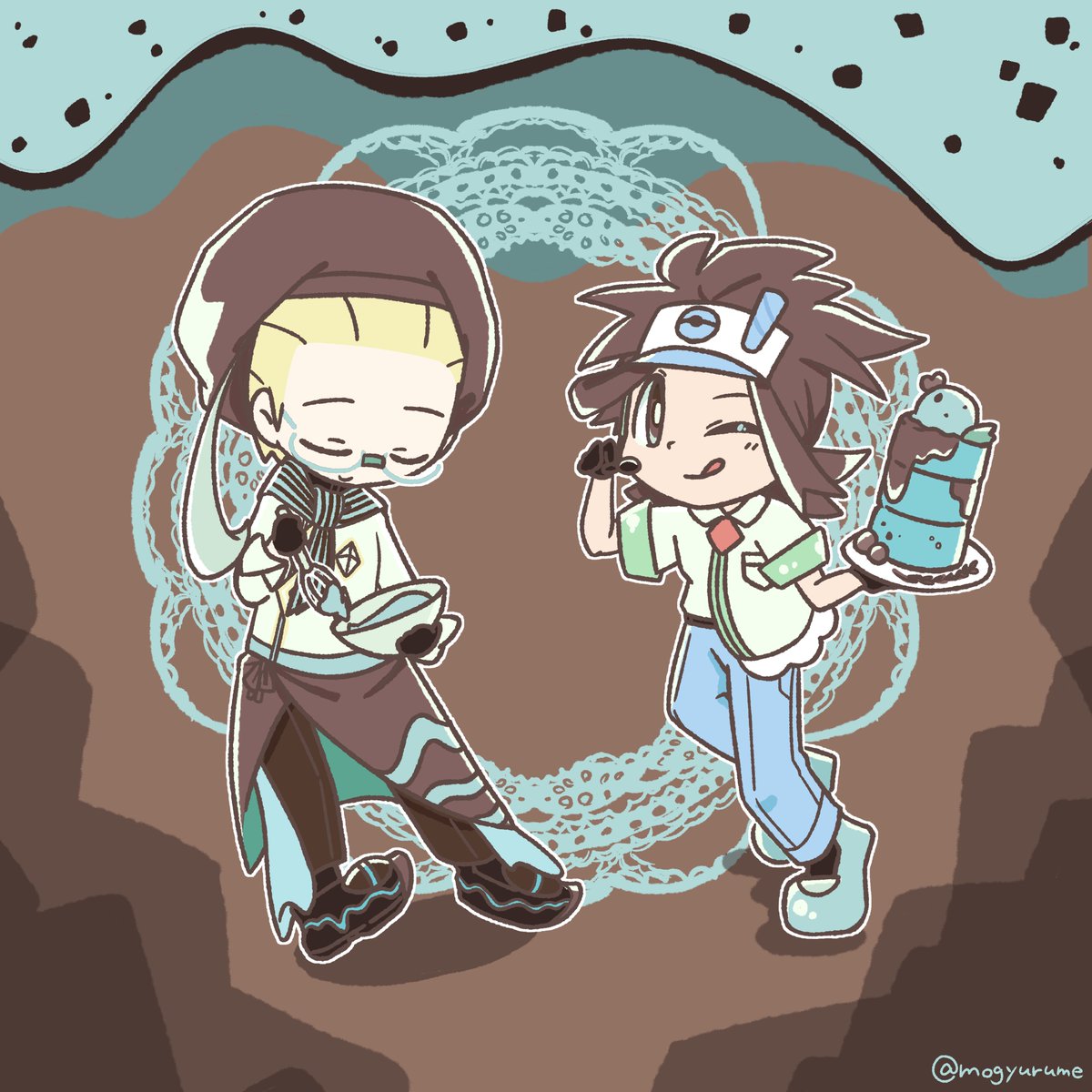 チョコミントの日！！
バレンタインイラストの衣装デザインがチョコミントイメージなので…！