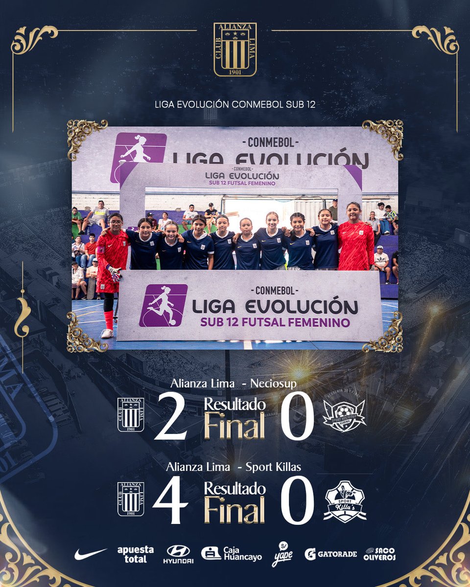 ¡𝘼 𝙎𝙀𝙂𝙐𝙄𝙍 𝘼𝙎𝙄́, 𝘾𝙃𝙄𝘾𝘼𝙎! 💙💪🏾

Blanquiazul, estos fueron los resultados de nuestro equipo de la sub12 por la Etapa Nacional del Torneo CONMEBOL Liga Evolution Futsal.

¡𝗔𝗿𝗿𝗶𝗯𝗮 𝗔𝗹𝗶𝗮𝗻𝘇𝗮! ⚪️🔵

#ConAlianzaSiempre