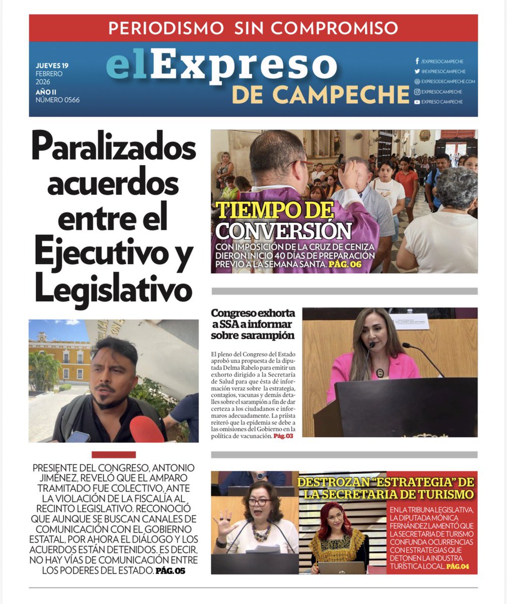 #Buenosdías ☕😊 

Comienza el día bien informado sobre el acontecer campechano, con tu diario EXPRESO CAMPECHE.