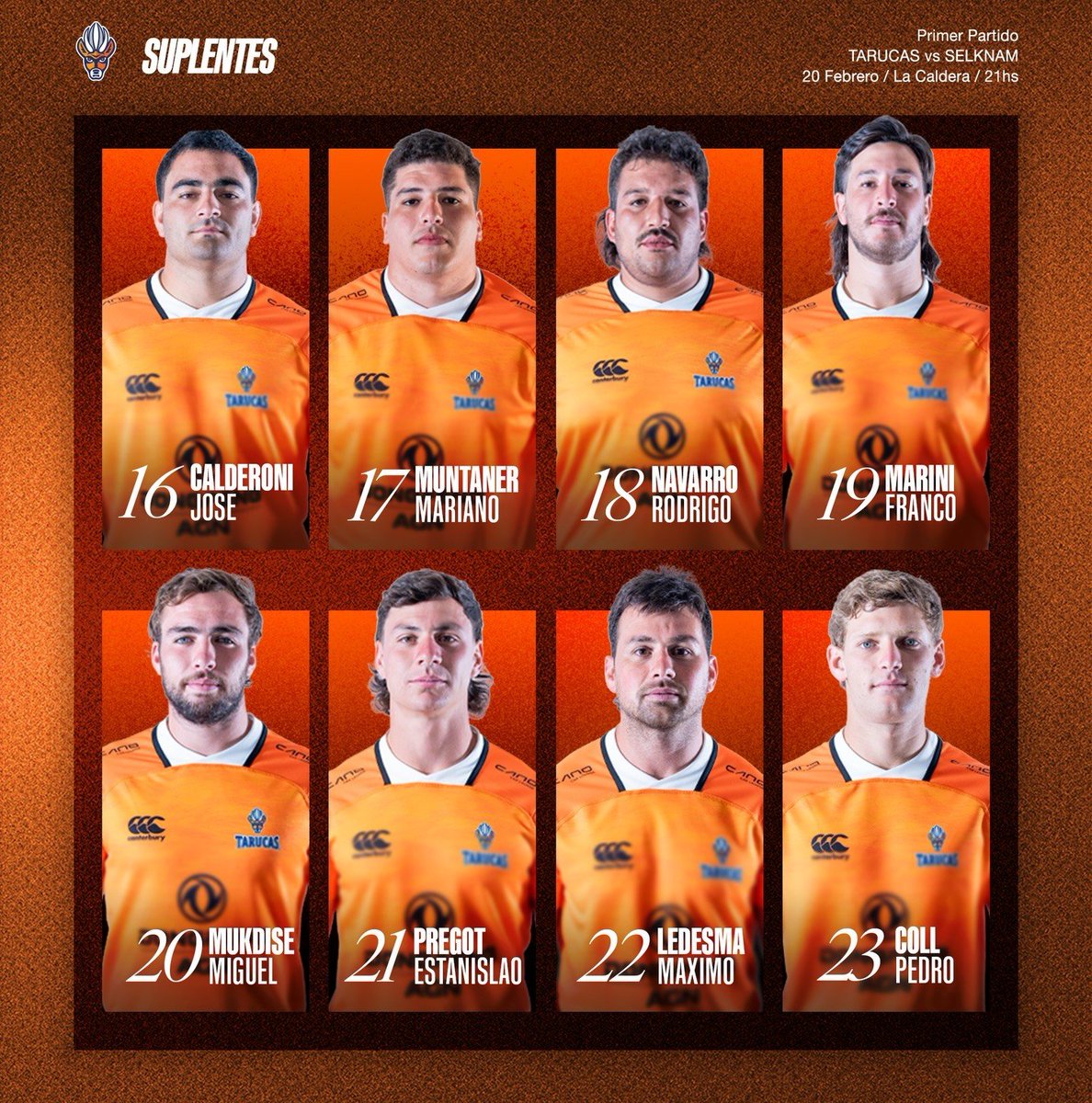 🏉🦌 Acá está La Fuerza del Norte!
Tarucas listo para el debut en Lawn Tennis 🔥
🚜 El Tanque con la 3️⃣
🏃🏼‍♂️ Matias Sauze hizo un gran partido ante Dogos en la pretemporada y se ganó un lugar.
🏃🏼‍♂️ Elizalde de fullback 
🌶️ Banco picante.