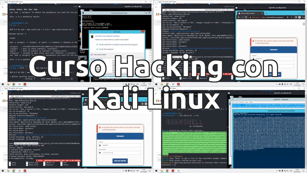 Alonso_ReYDeS's tweet image. 🐉 El Curso de Hacking con Kali Linux está permanente disponible en el aula virtual para acceso inmediato. 📲 WhatsApp: wa.me/51949304030 📌 reydes.com/archivos/curso…

#ethicalhacking #hacking #hacker #cybersecurity #kalilinux #programming #linux