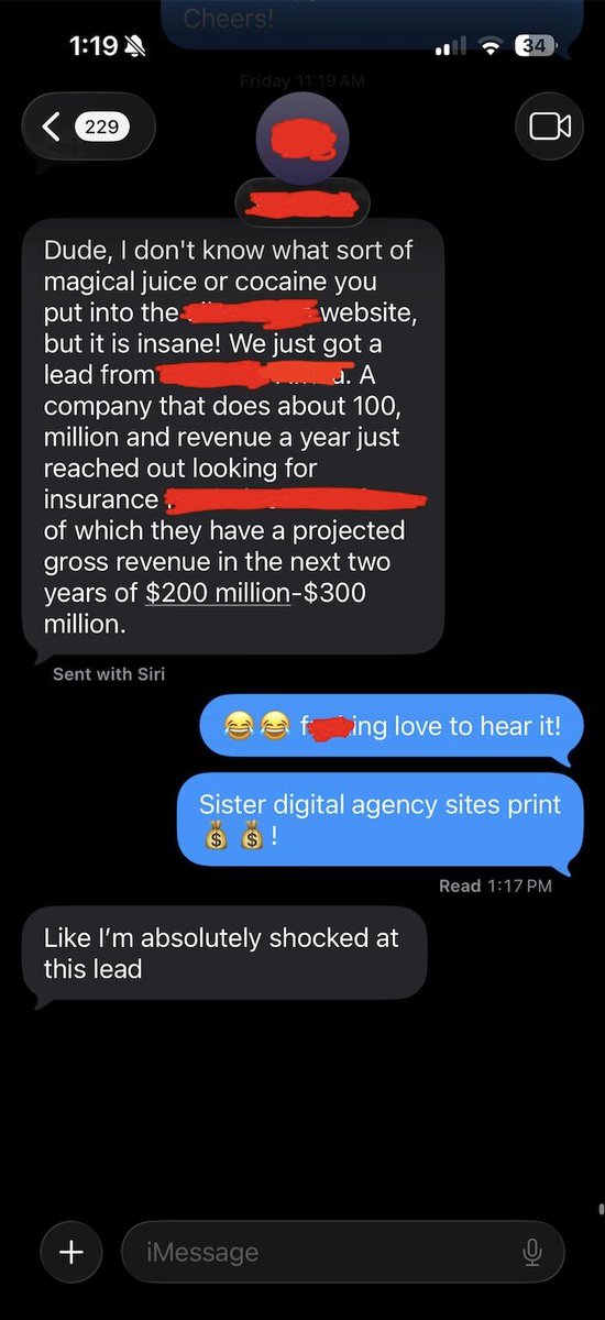 This might be the best feedback we've gotten from an insurance client. 

And yes, sister digital insurance agency sites print CASH.

If you want to dominate a niche while keeping/growing your generalist insurance agency, shoot me a DM.