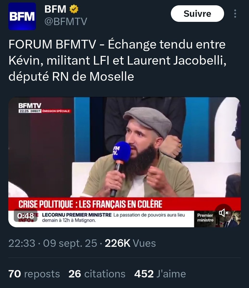 Et votre Kévin simple "gardien d'immeuble" mais aussi militant LFI avec une barbe de djihadiste il est pas sur BFM depuis des mois peut-être ?