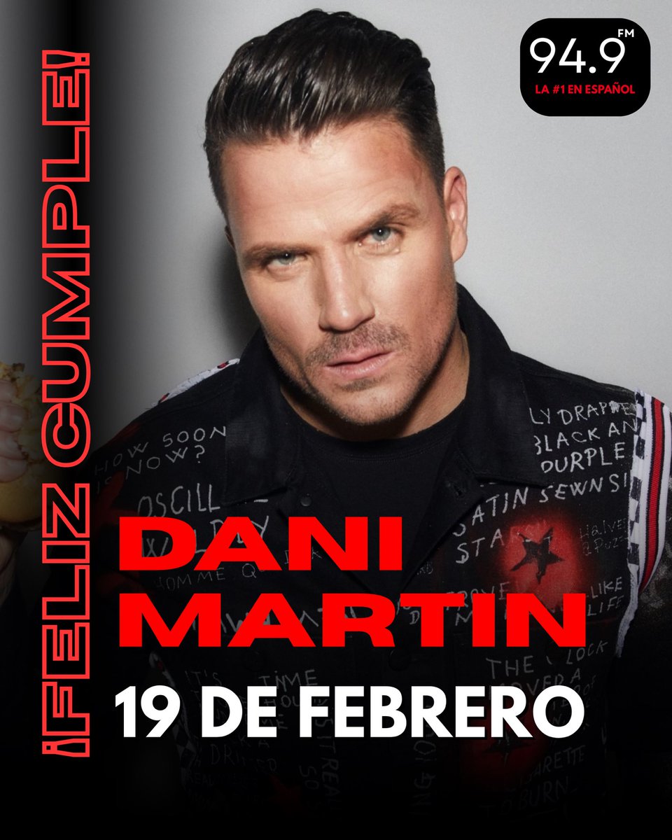 🎂🎸 Hoy celebramos el cumpleaños de Dani Martín

Del recuerdo con El Canto del Loco a sus éxitos como solista, sus canciones han sido banda sonora de muchas historias en español 🧡

Si alguna vez gritaste una canción de Dani, deja un 🤟 en los comentarios.
#949fm #DaniMartin