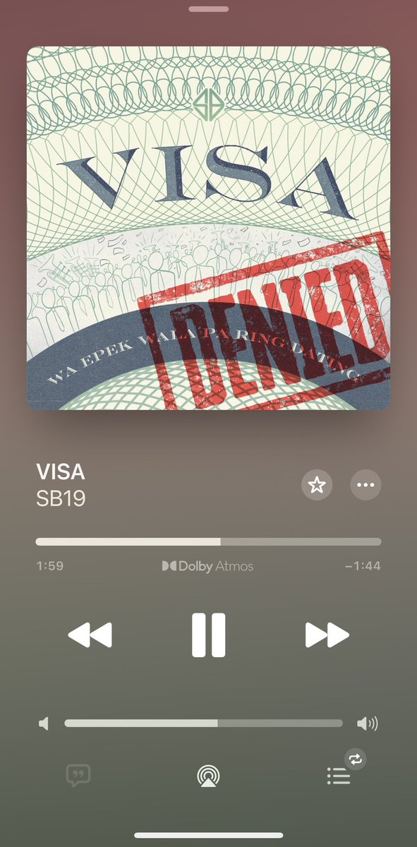 ティザーで聴いてたときはもっとポップな感じかと思ってたけど全然印象違った！通しで聴く方が圧倒的にかっこいいわ✨これは早く生で聴きたいよ😭😭歌詞もちゃんと読みたい
<a href="/SB19Official/">SB19 Official</a> #SB19
#VISA #SB19VISA