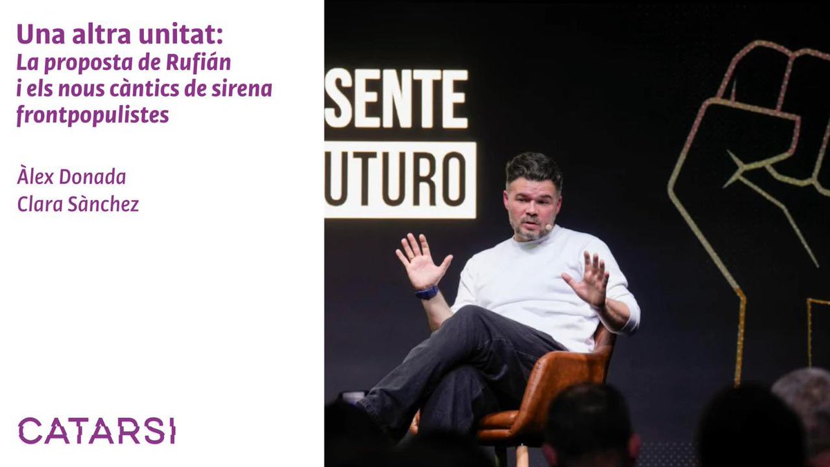 De forma reiterativa la proposta d'unitat de l’esquerra emergeix per tal de construir respostes electorals sense projecte, ni força social articulada. 

Existeix una altra unitat possible més enllà de focs d’artifici 

✍️ Àlex Donada i Clara Sànchez 

catarsimagazin.cat/una-altra-unit…