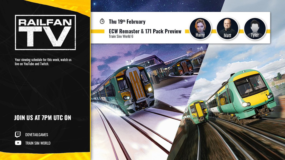 trainsimworld's tweet photo. Did you hear the latest news? We have another Remaster coming your way - East Coastway! 

Drive commuter and freight traffic across England’s southern coast and into the country’s oldest rail-served seaside town.

Join us for our Preview Stream, 7pm UTC: https://t.co/zX0HifEbFn https://t.co/fSdl47K5KE