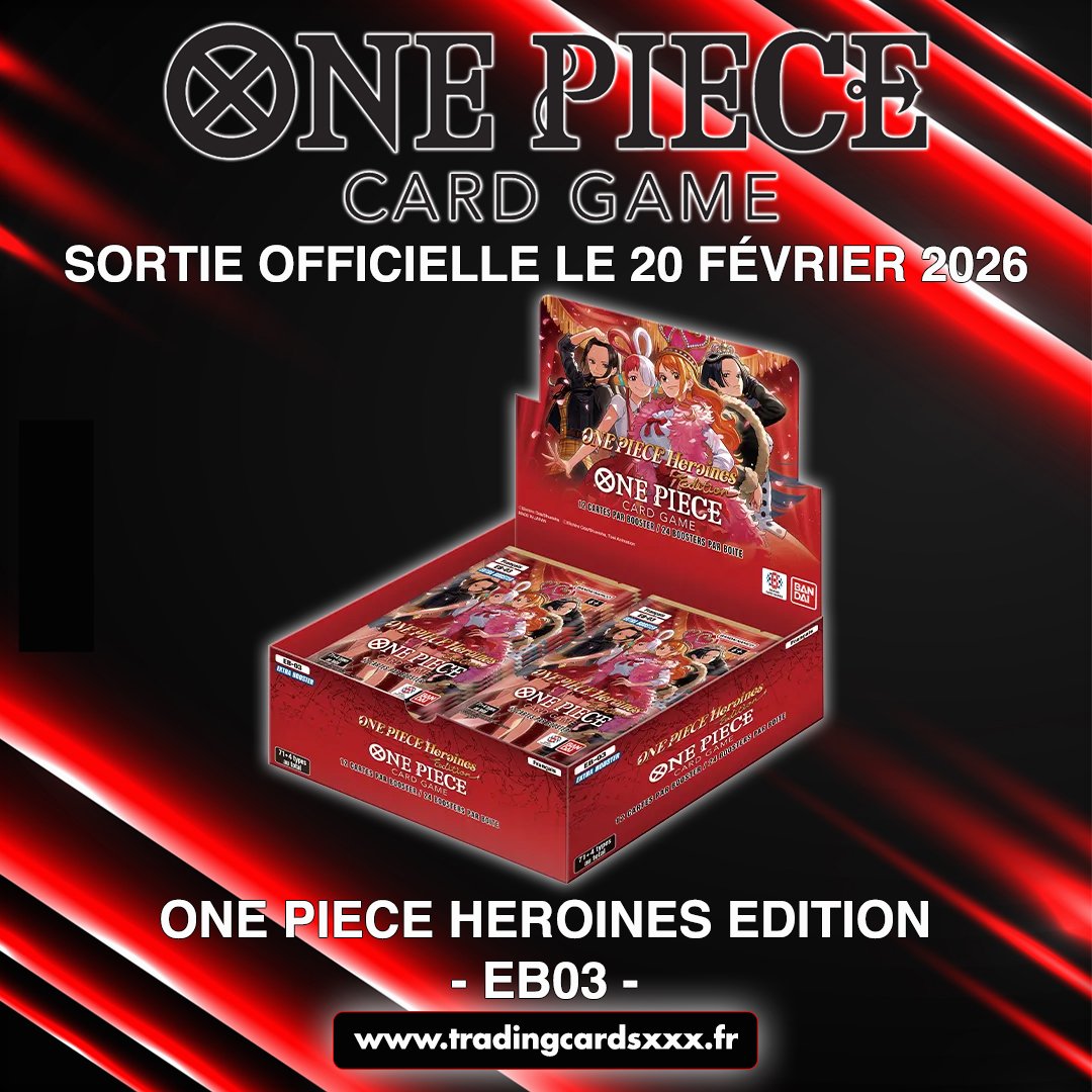 tradingcardsxxx's tweet image. L'extension One Piece Heroines Edition est en ligne sur le site.

tradingcardsxxx.fr/collections/on…

#eb03 #onepiecetcg #heroinesedition #onepiece