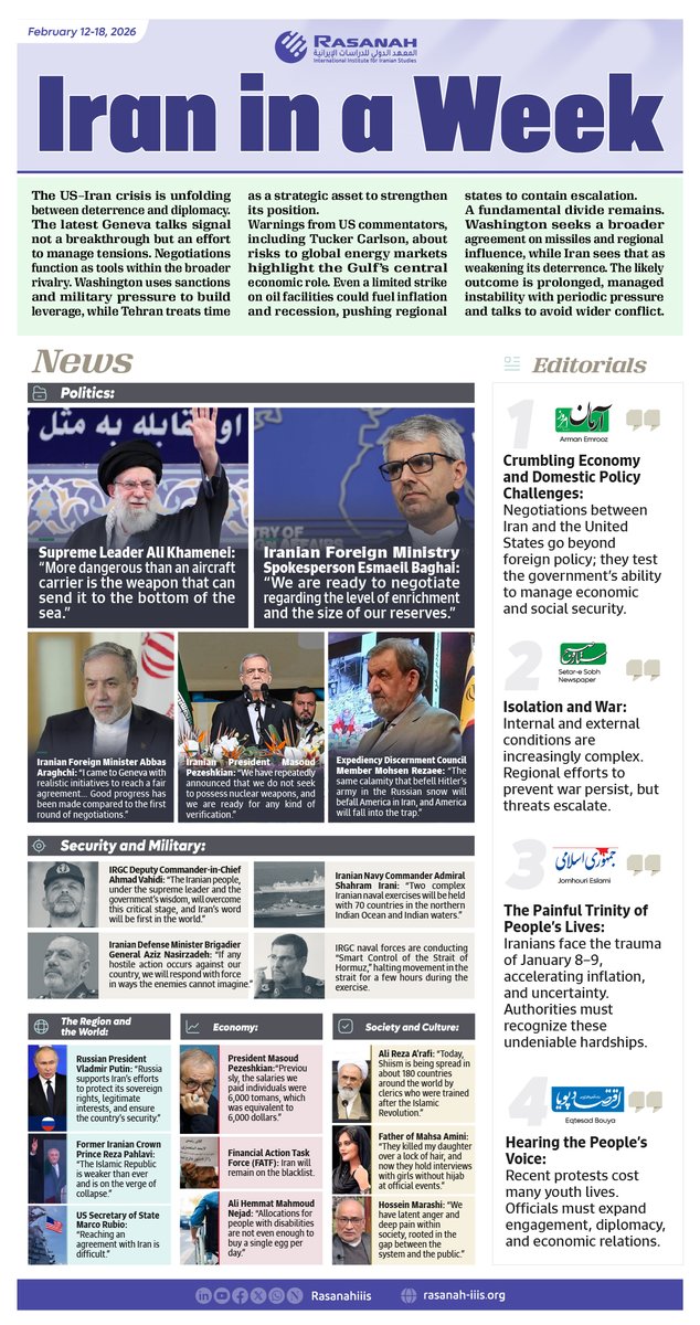 rasanahiiis's tweet image. Infographic | This week’s takeaways from the #Iranian press. #IranInAWeek