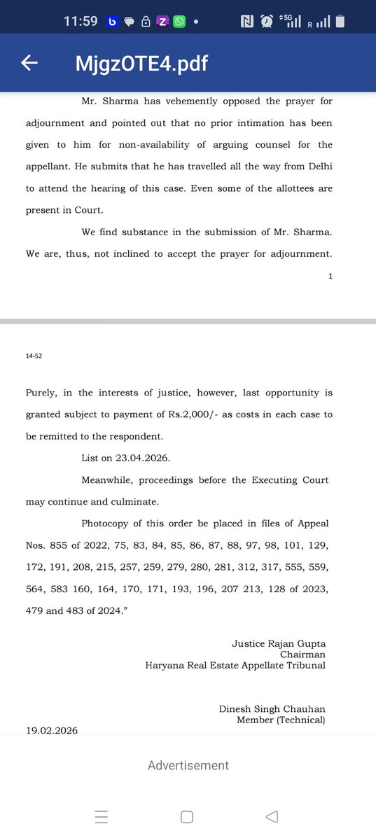 ANOOP2710's tweet photo. #HRERA @hareragurugram3 Sir, @pareena_infra is a fraud builder & this is his tactics that they want to unnecessary delay the judgement. Why u have not deciding this matter on merits? You can see since 2023, we r getting dates on date? PlZ HELP!
@cmohry @PMOIndia @rashtrapatibhvn https://t.co/4fHBPVk49W