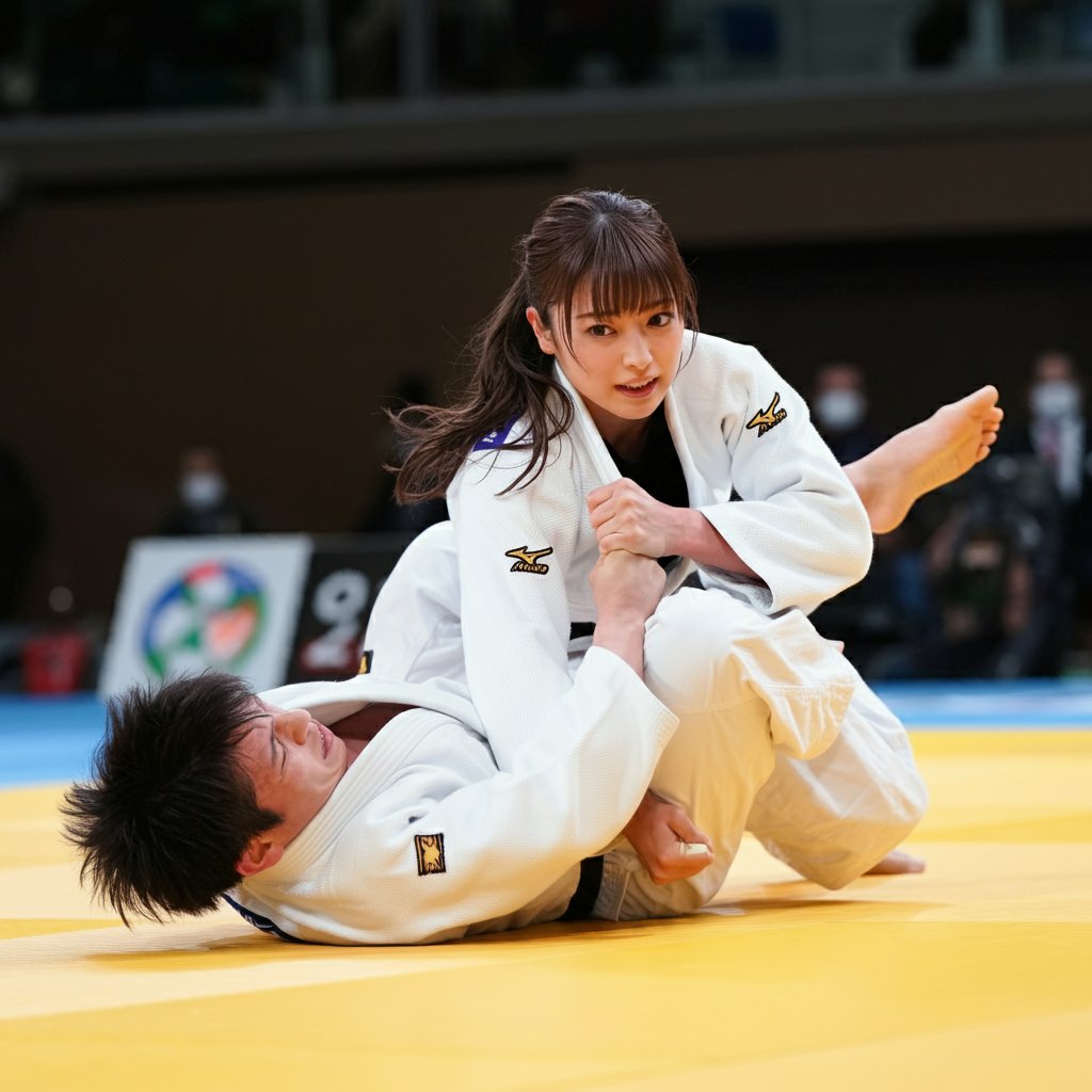 『技あり！！』

「すっ、、すいませんっ、、」

先輩男子を投げて、試合なのに思わず謝ってしまう。

（でも、女の私にも勝てないなら柔道なんてやめちゃえばいいのに、、、）