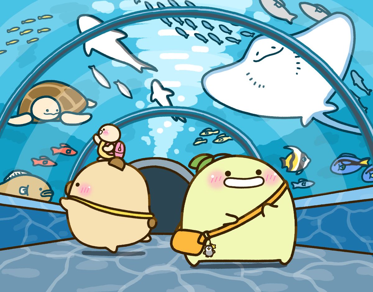 おでかけ
#イラスト #ゆるいイラスト #水族館