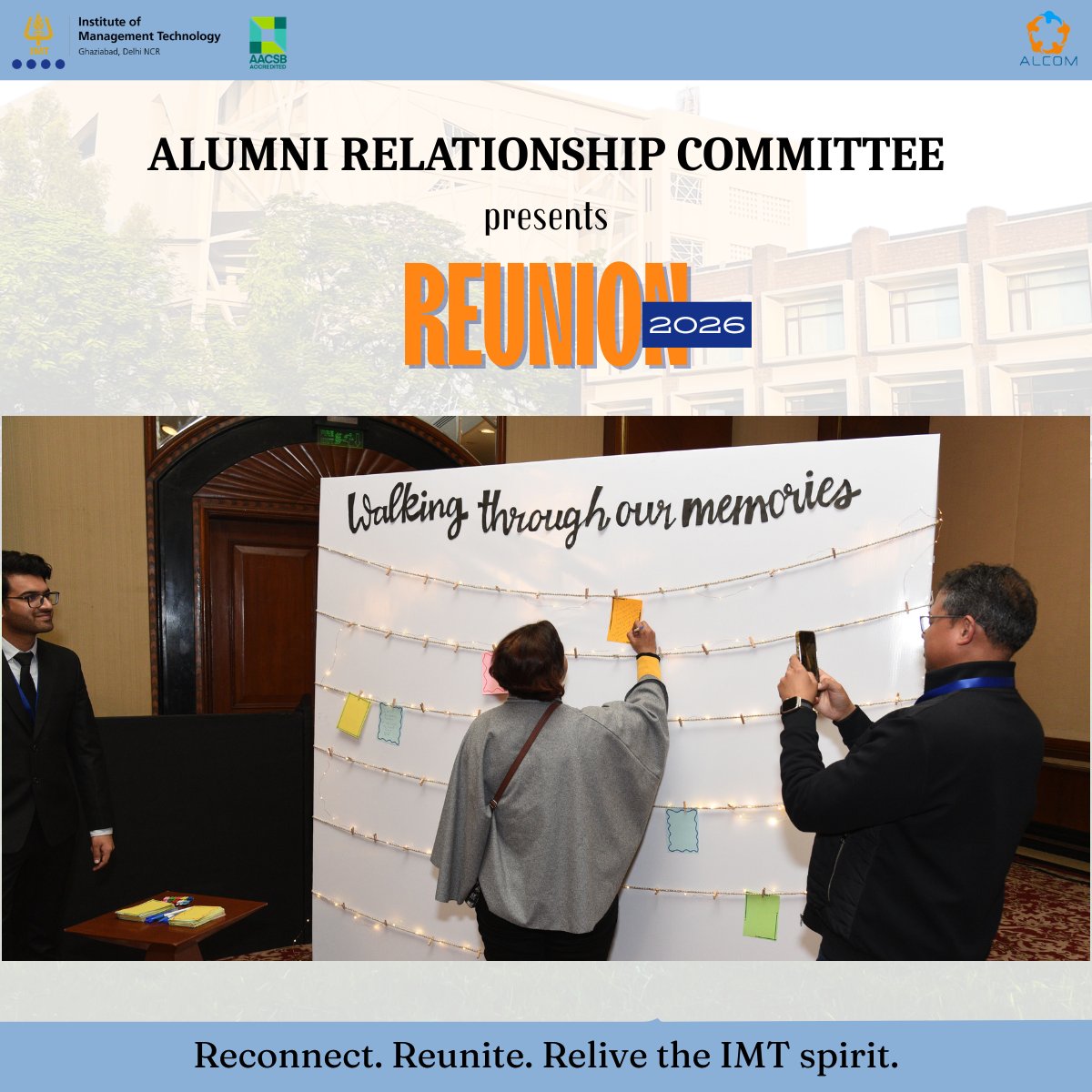 IMTalcom's tweet photo. Laughter, old stories, and conversations that resumed like no time had passed. 
The IMT Ghaziabad Reunion brought 250+ alumni back together in true IMT spirit.
More than an event, it felt like coming home.
  #IMTGReunion #IMTAlumni https://t.co/rJNG0R4cT9