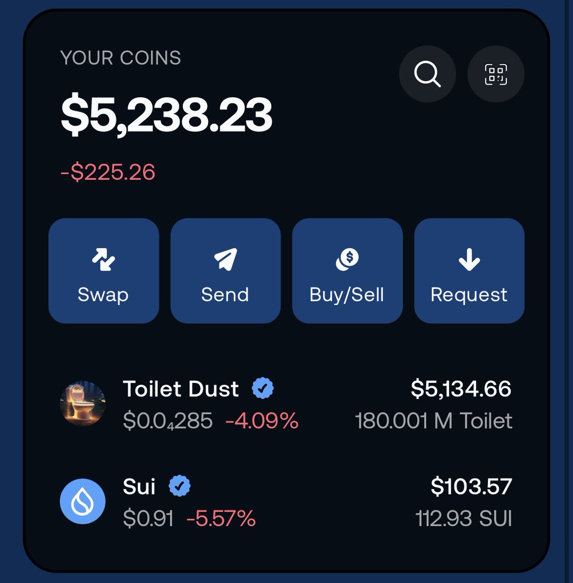 Posting my $TOILET wallet daily until <a href="/toiletdustsui/">toilet dust</a> hits 10M 🚽📈

Day 26