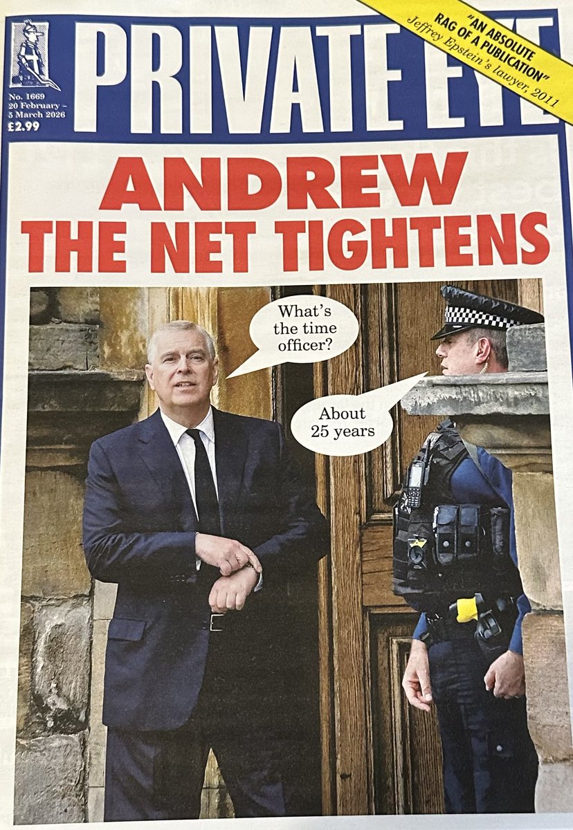 Why I’ve read <a href="/PrivateEyeNews/">Private Eye Magazine</a> since I was 15. I got my copy on Tuesday, Andrew arrested Thursday. Inside it reminds us it raised concerns in 2009 about Mandelson discussing affairs of state with Epstein and a news item on Charles saying he would assist police  with their