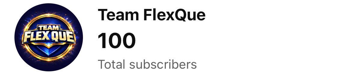 🎉*100 SUBSCRIBERS UNLOCKED!*🎉

A HUGE thank you to every single one of you who subscribed and showed love for the Team FlexQue channel! Your support means everything and fuels us to keep dropping fire content 🔥

We’re just getting started — next stop 500!