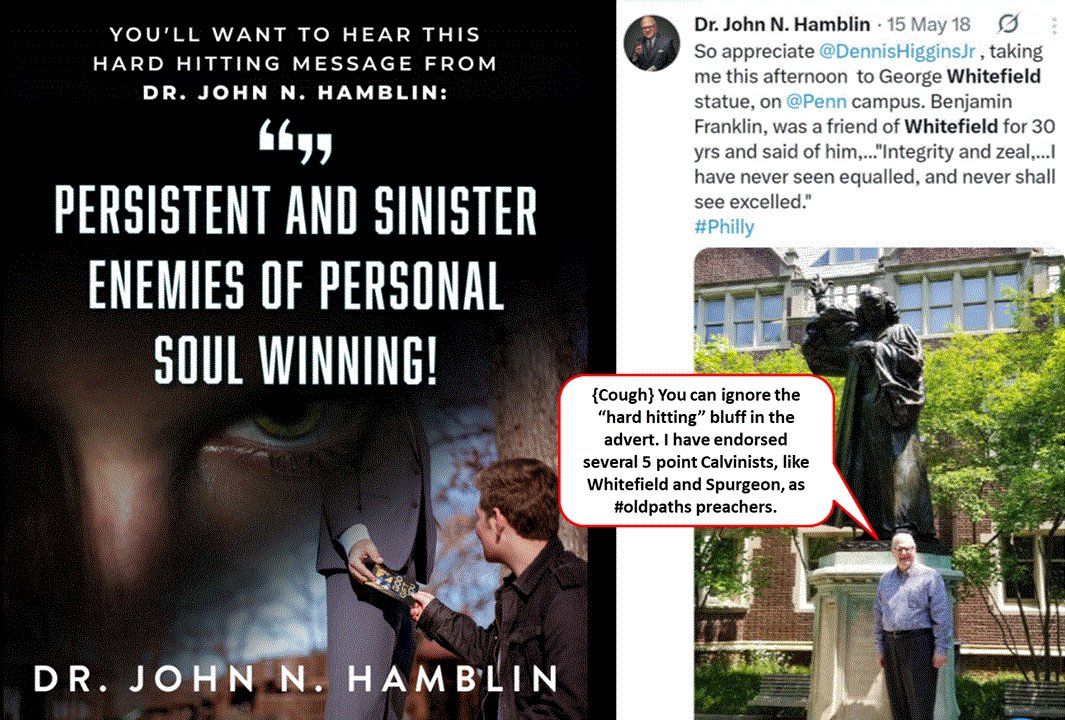 weecalvin1509's tweet image. ⚠️@DrJohnNHamblin is on the warpath with his "hard hitting" message.⚠️ The farce continues unabated. #truthsforthesetimes 
#malonepreachedwithcalvinists 
#oldpaths #Calvinism