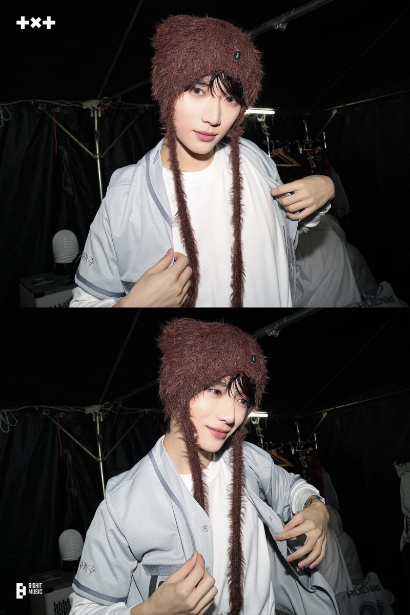 beomgyu with teddy bear beanie you’ll always be iconic